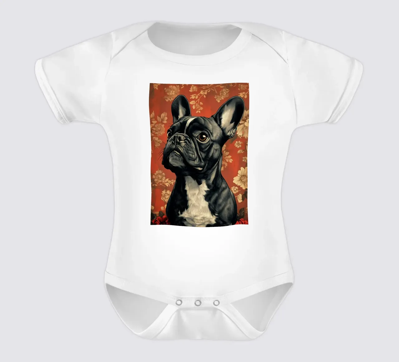 Cane bulldog francese body neonato maniche corte da Justyna Jaszke JBJart