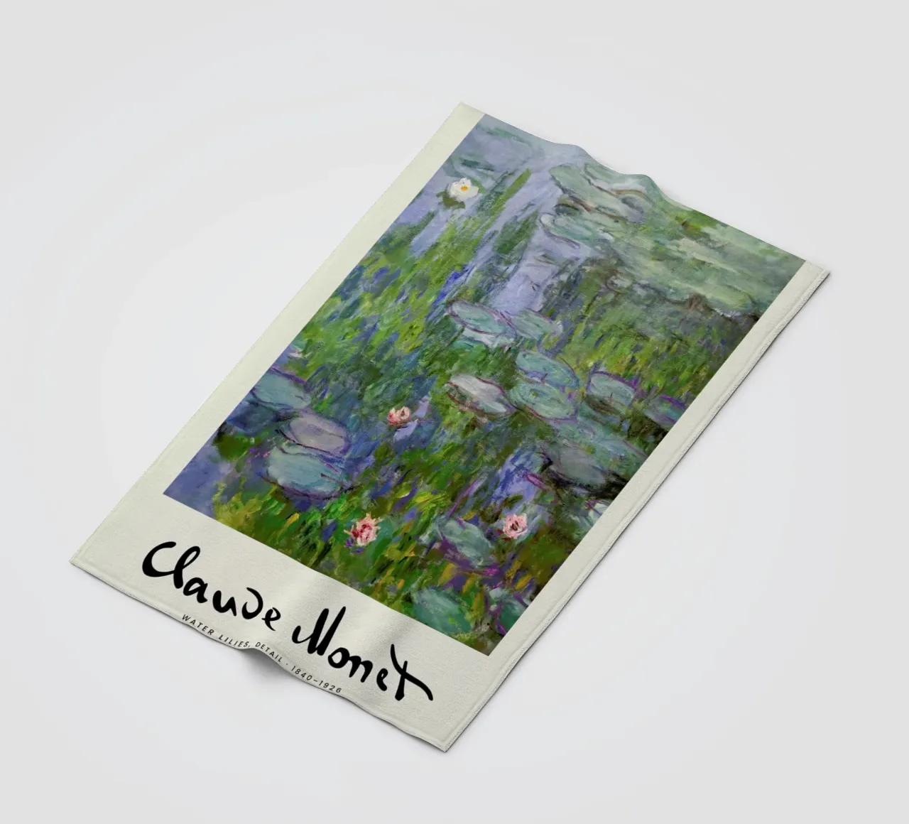 Monet – Signed Water Lilies 3 coperta in pile da Vintage by JUNIQE