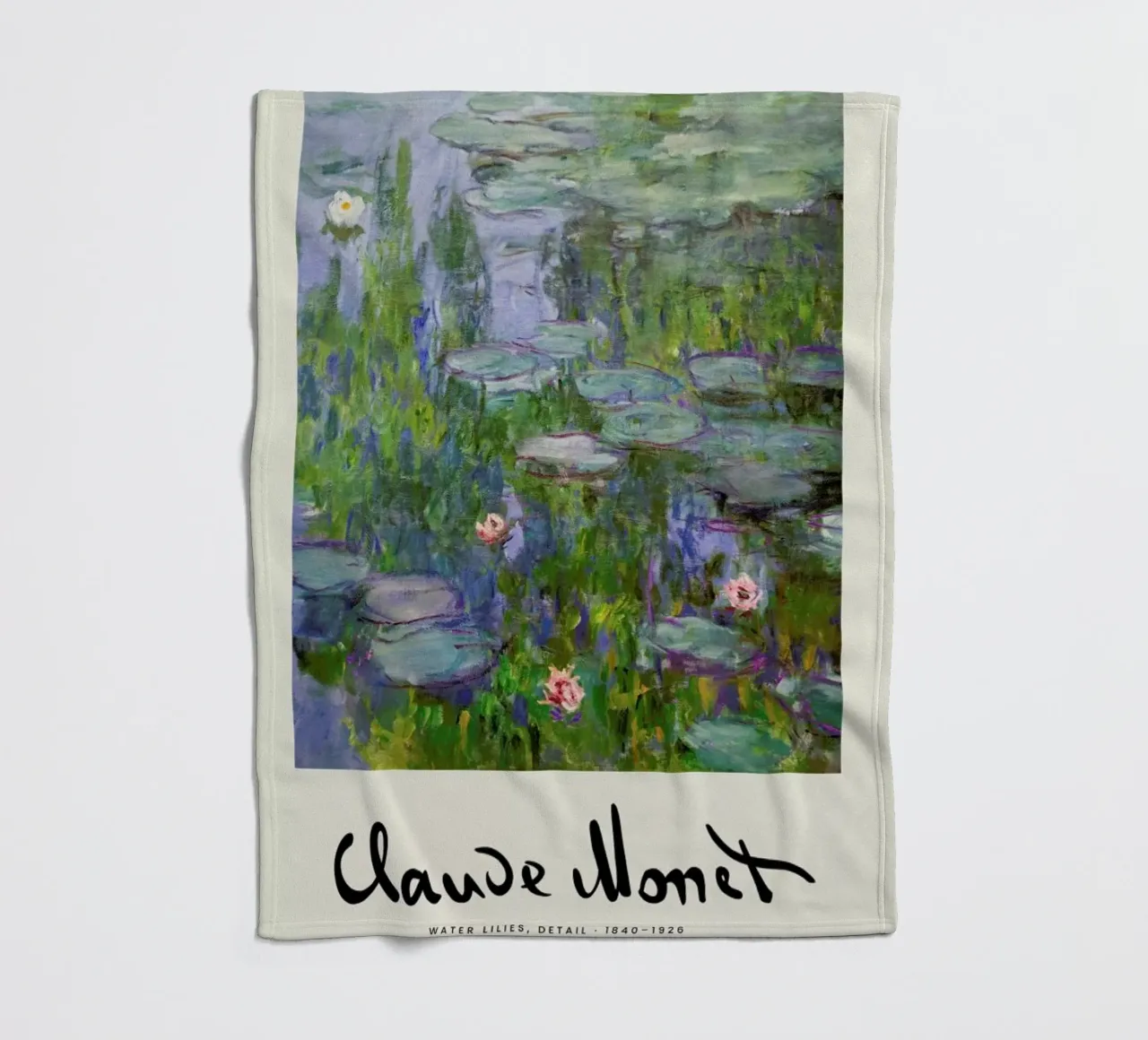 Monet – Signed Water Lilies 3 coperta in pile da Vintage by JUNIQE