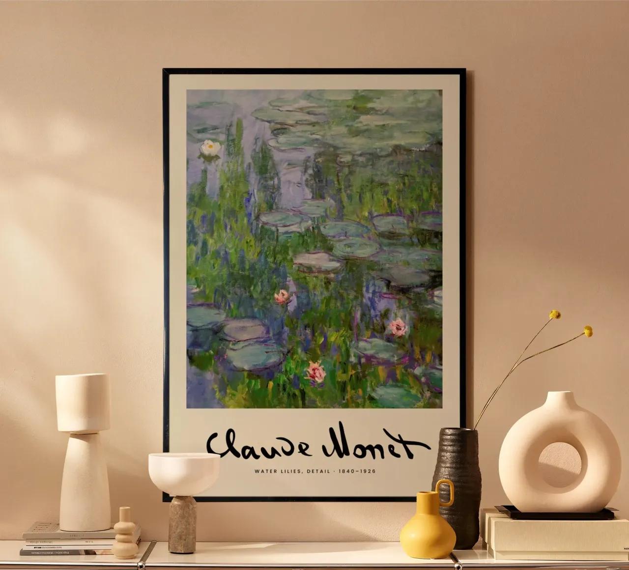 Monet – Signed Water Lilies 3 carta hahnemühle da Vintage by JUNIQE
