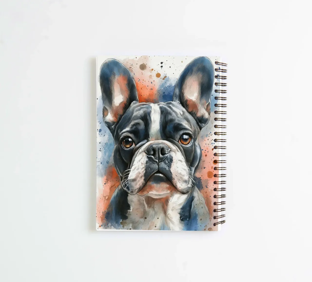 Dog french bulldog spiral notebook by Justyna Jaszke JBJart