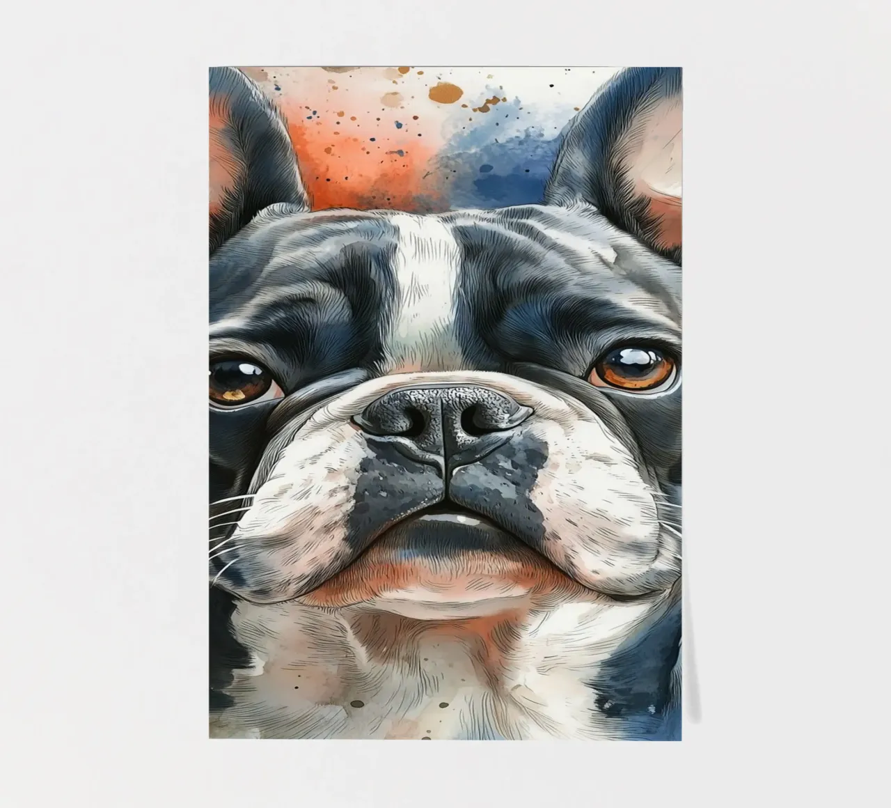 Cane bulldog francese foglio adesivo da Justyna Jaszke JBJart