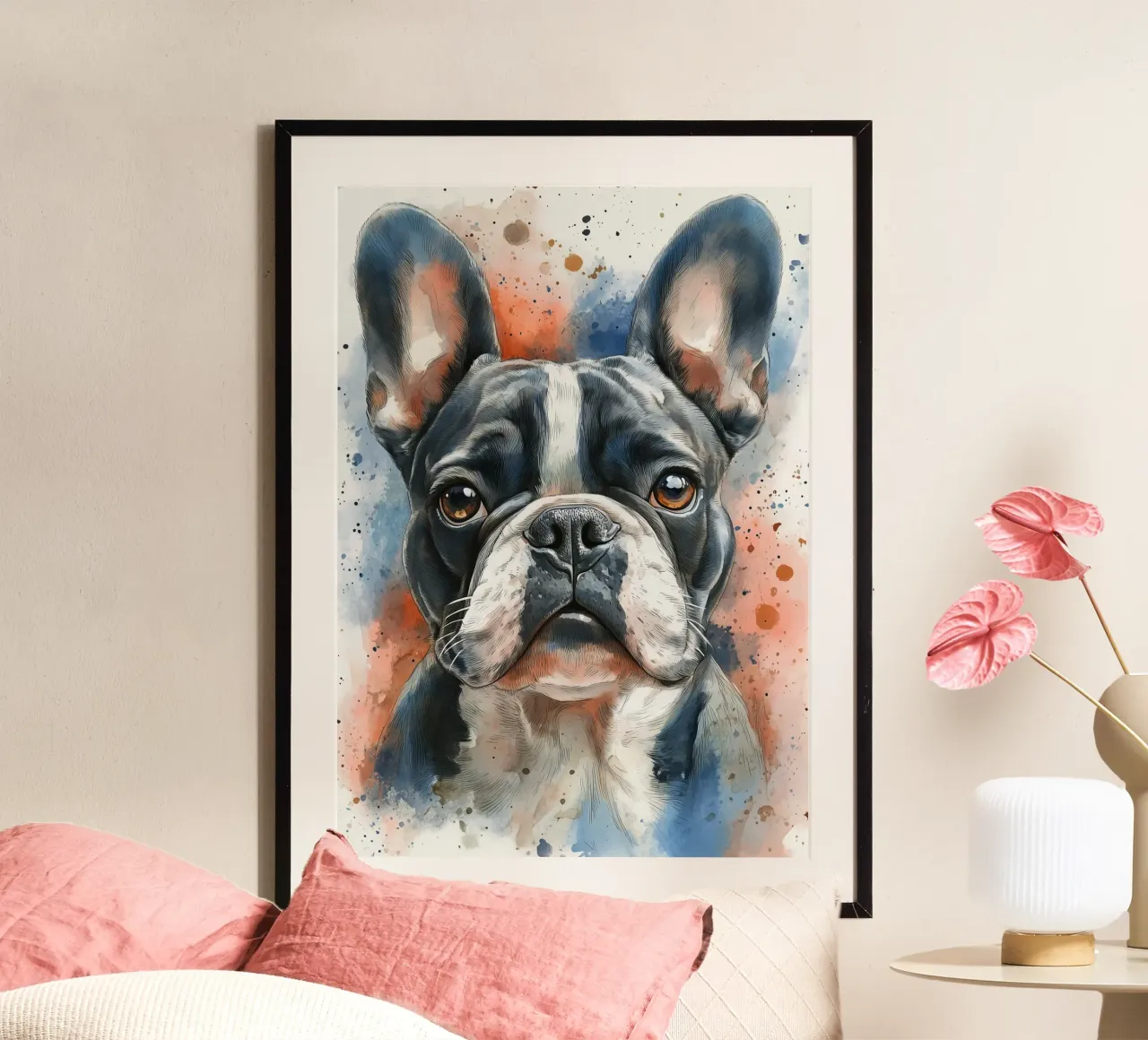Cane bulldog francese carta hahnemühle da Justyna Jaszke JBJart
