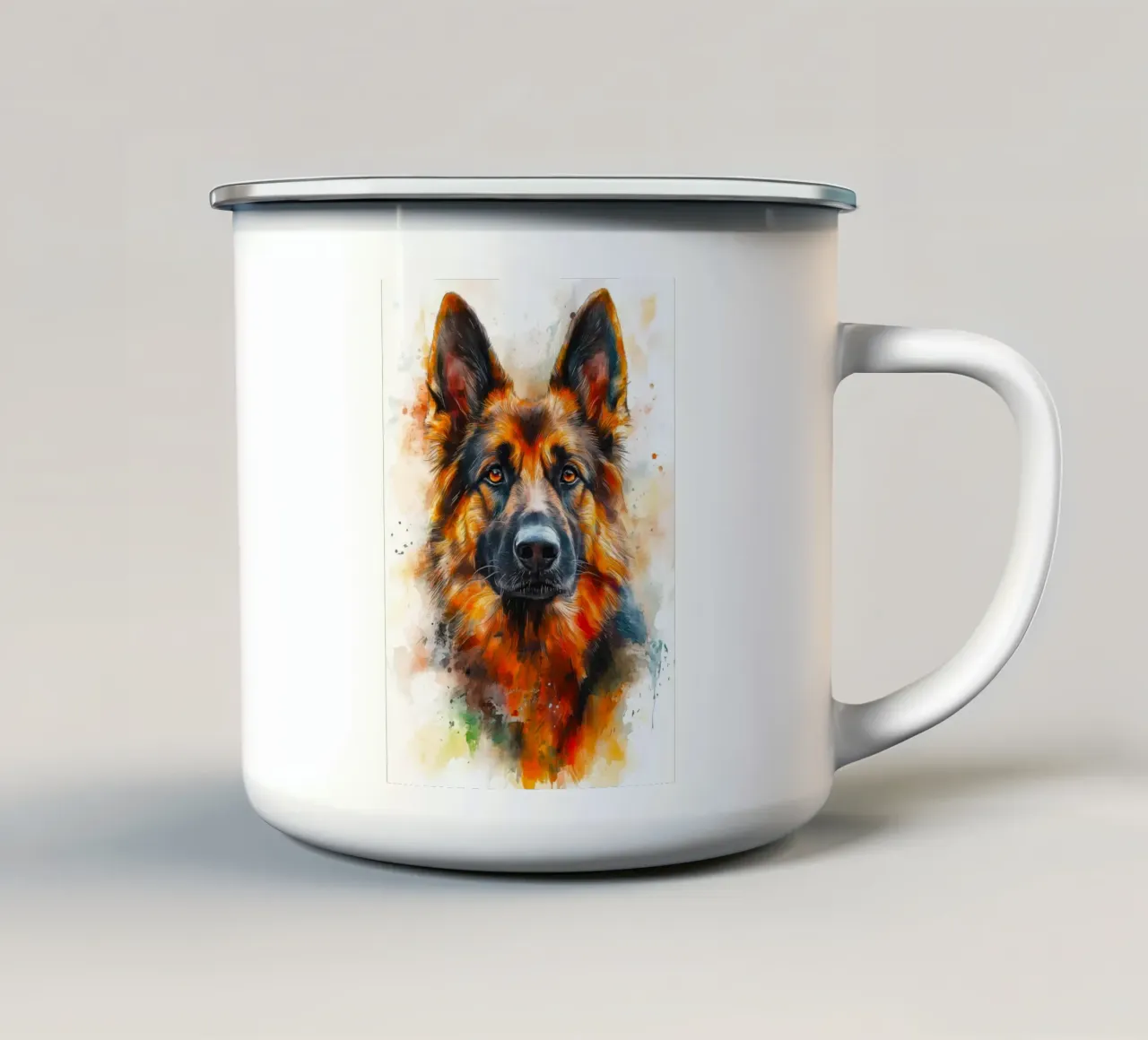 Cane pastore tedesco tazza in smalto da Justyna Jaszke JBJart