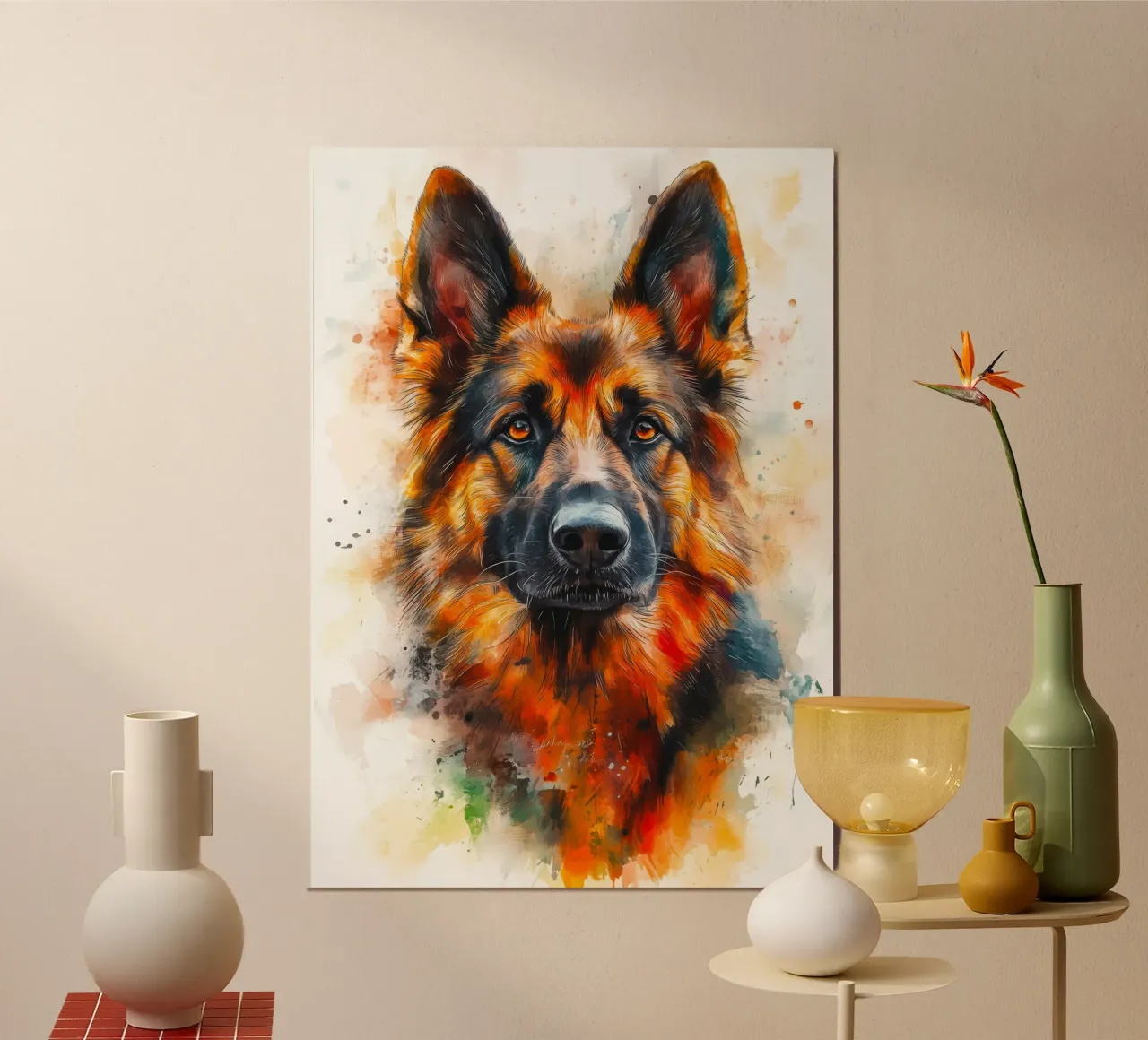 Cane pastore tedesco poster con telaio in alluminio da Justyna Jaszke JBJart