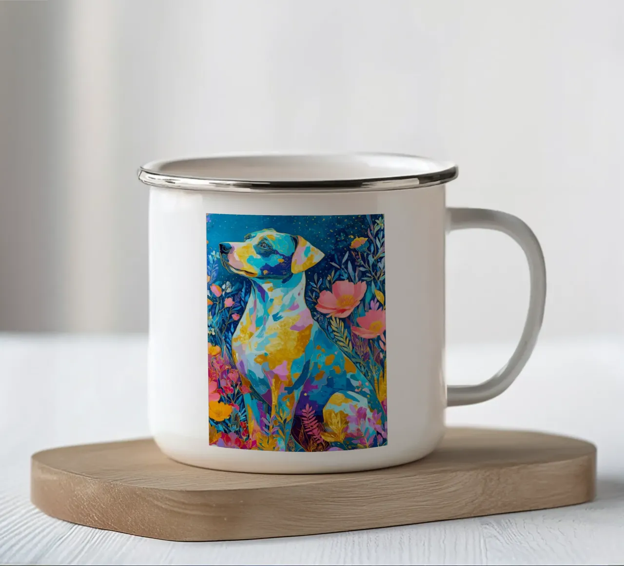 Cane adorabile tazza in smalto da Justyna Jaszke JBJart