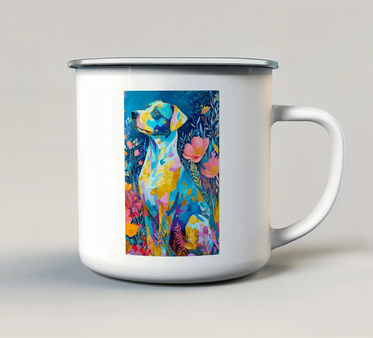 Cane adorabile tazza in smalto da Justyna Jaszke JBJart