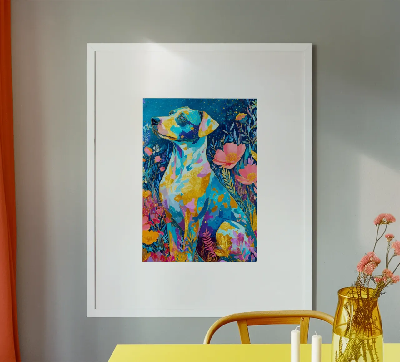 Cane adorabile poster con telaio in alluminio da Justyna Jaszke JBJart