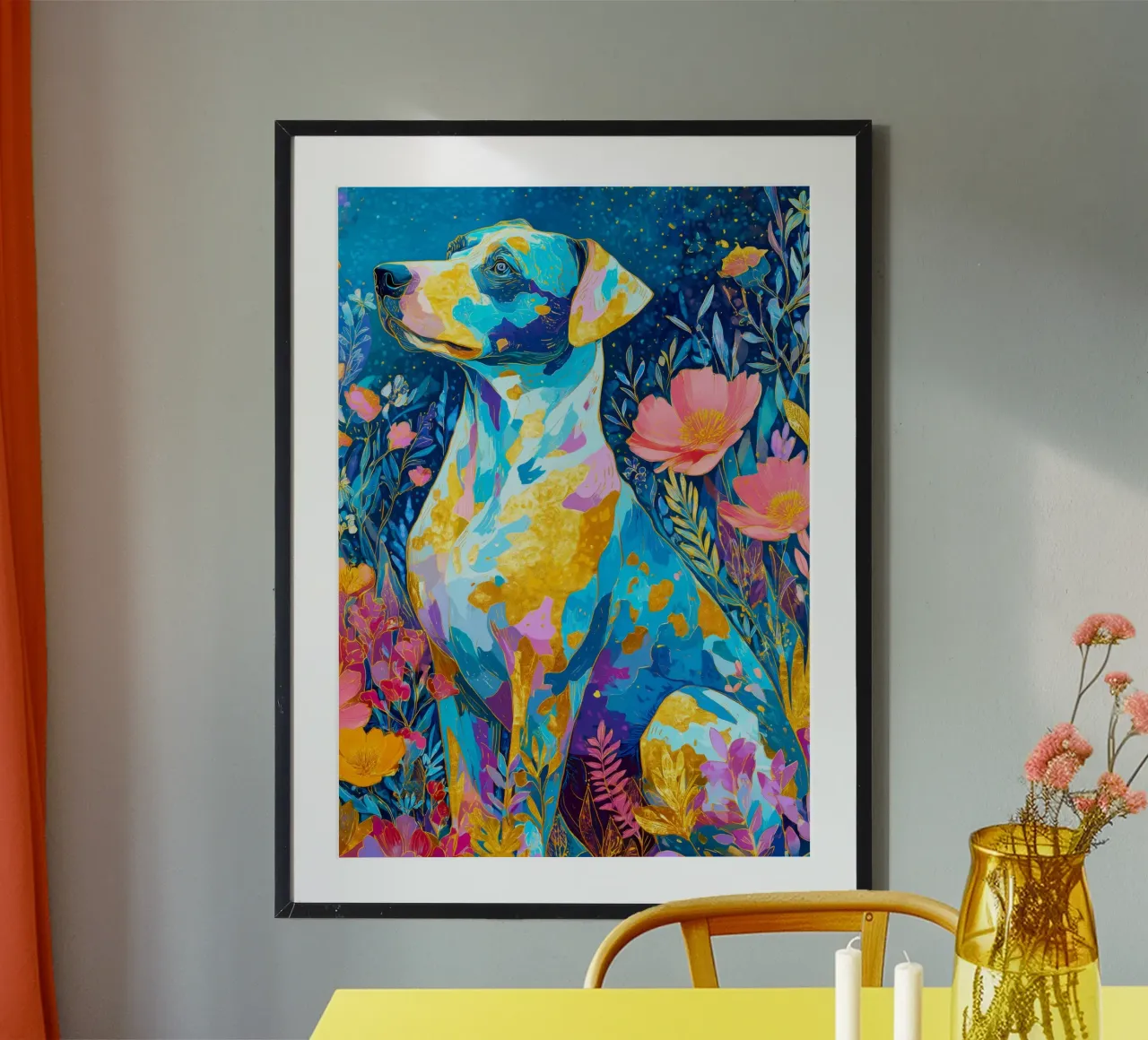 Cane adorabile poster con telaio in alluminio da Justyna Jaszke JBJart