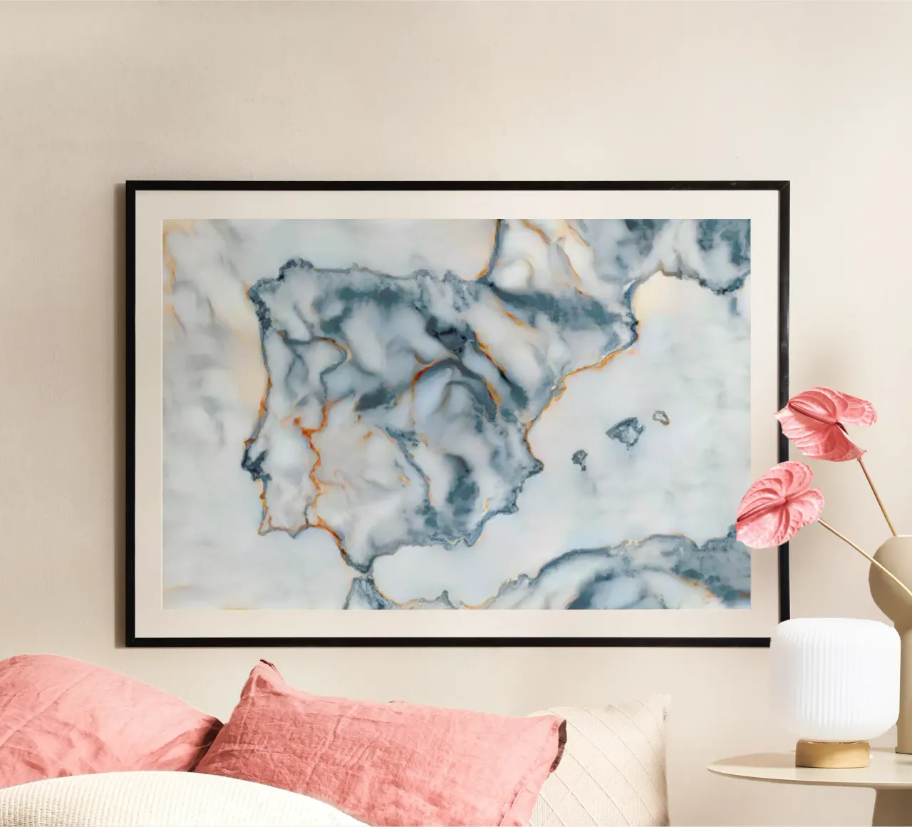 Spain Marble Map poster da Octavian