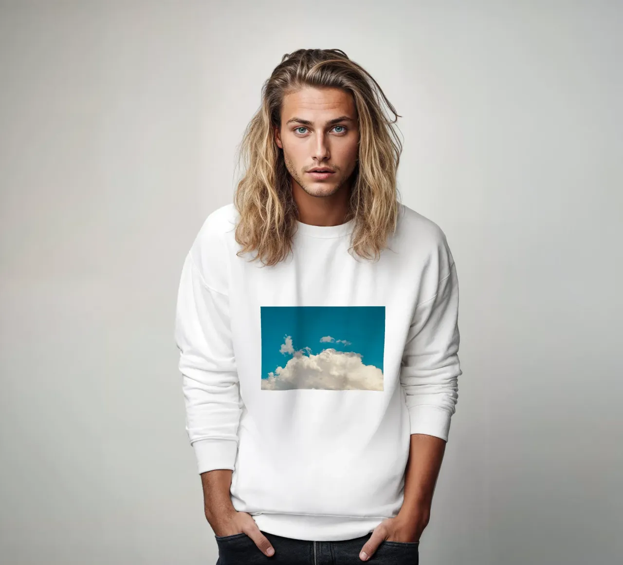 Cielo azul de verano sudadera de KISSA STUDIO