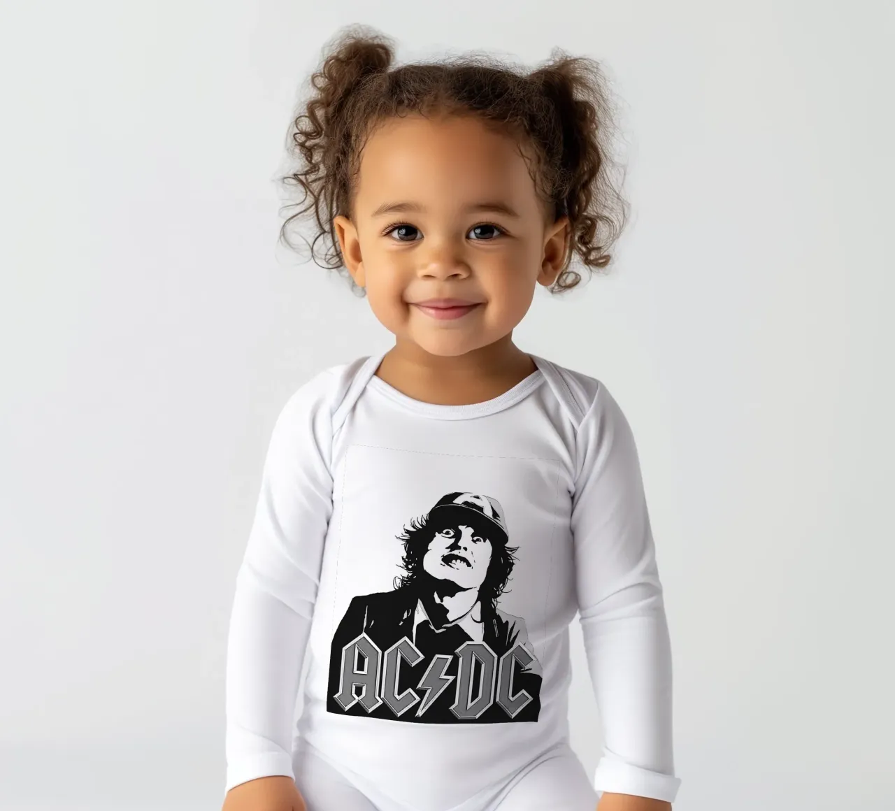 AC/DC band art long-sleeve baby romper by vanhesling