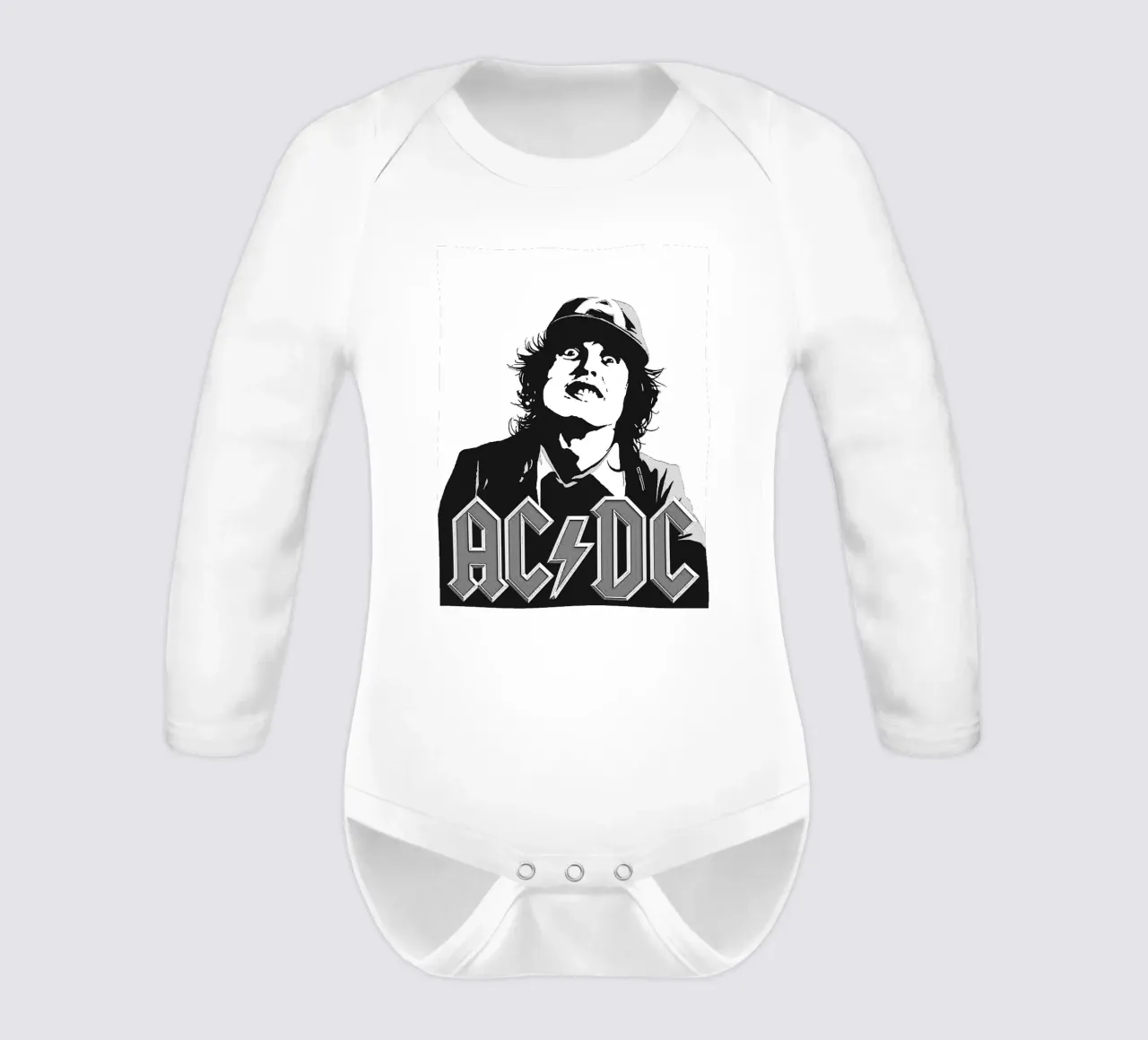 AC/DC band art long-sleeve baby romper by vanhesling