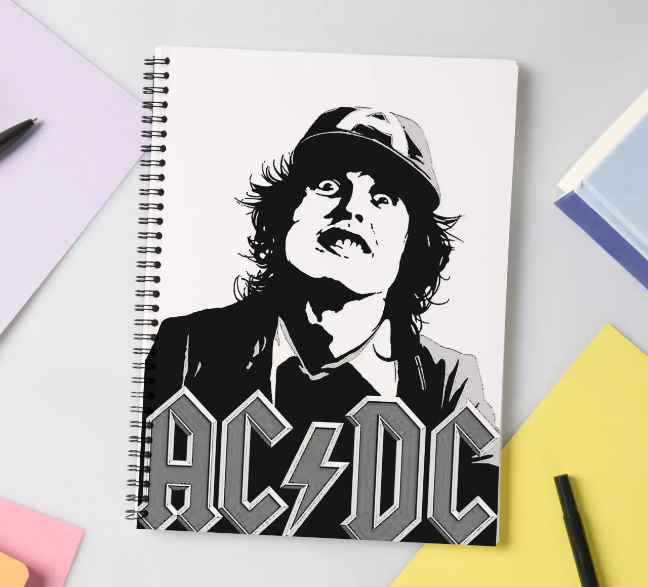 AC/DC band art spiral notebook by vanhesling
