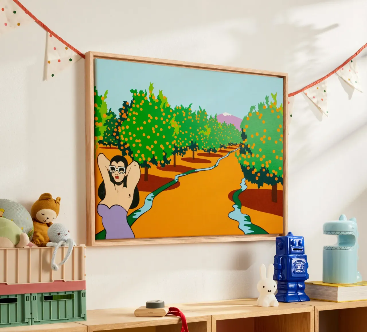 Ken Price Giardino arancione tela con Cornice a cassetta da Marcobarshop