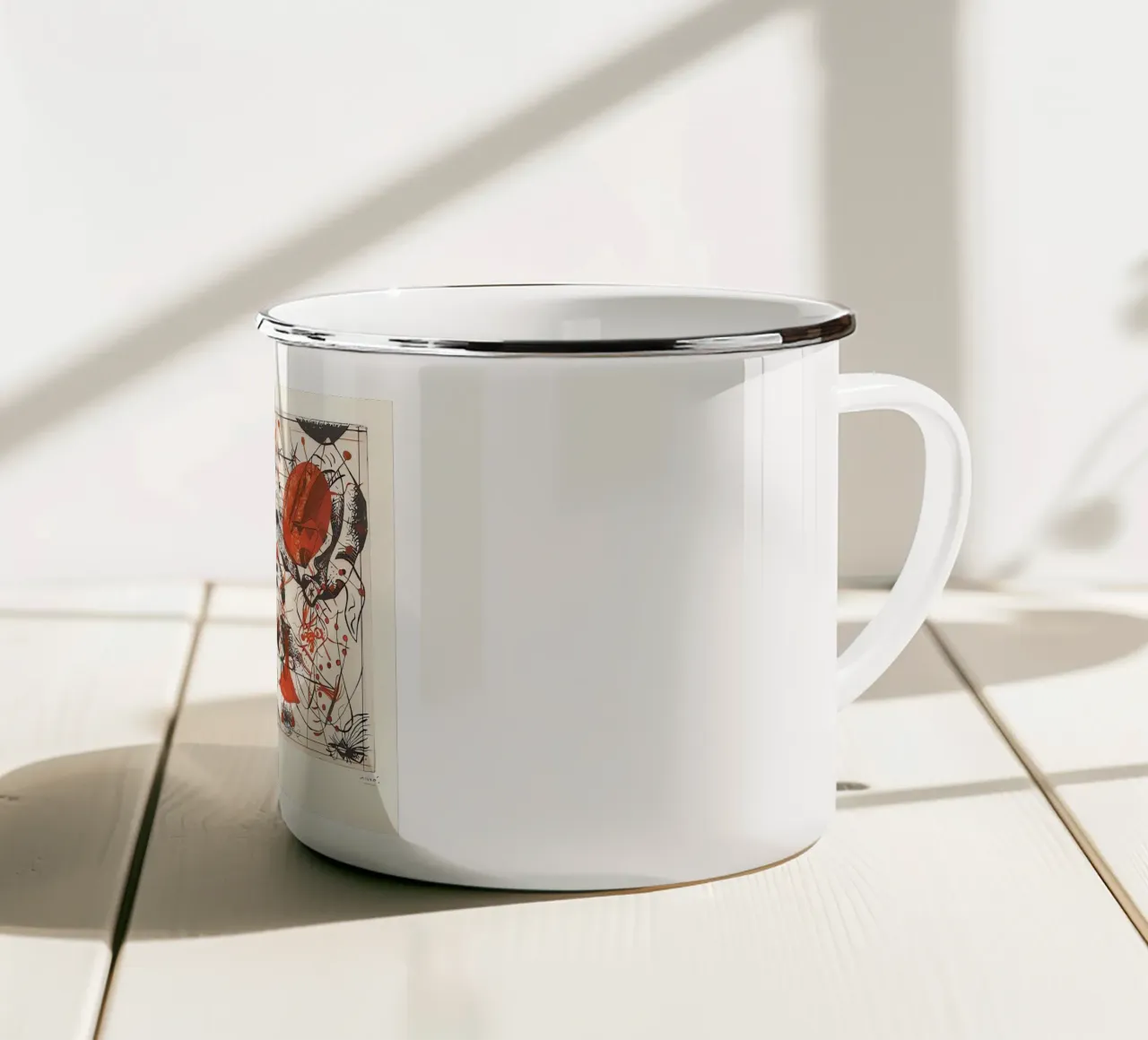 Nero e rosso tazza in smalto da Narciso