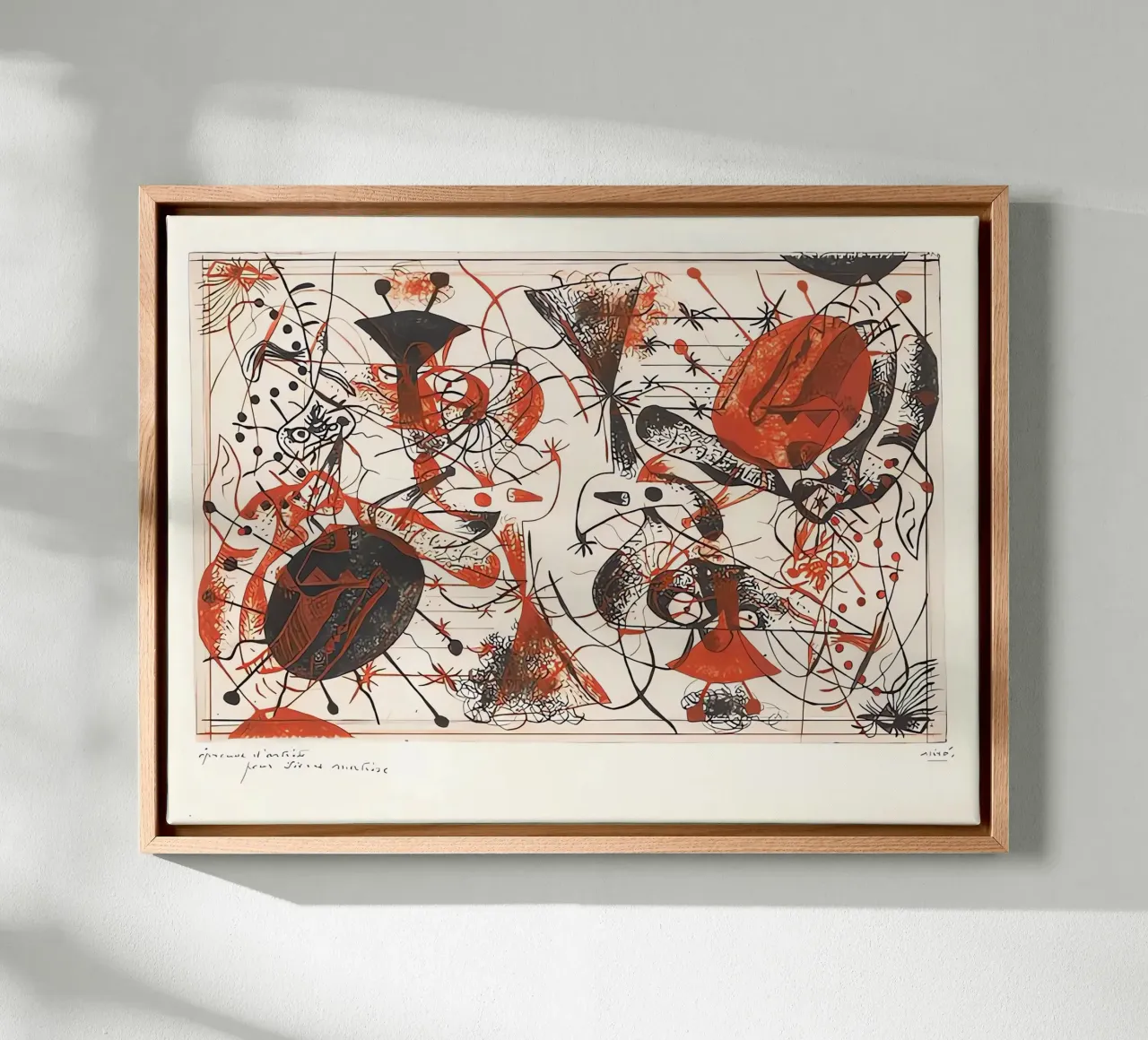 Black and Red canvas with Floater frame by Narciso