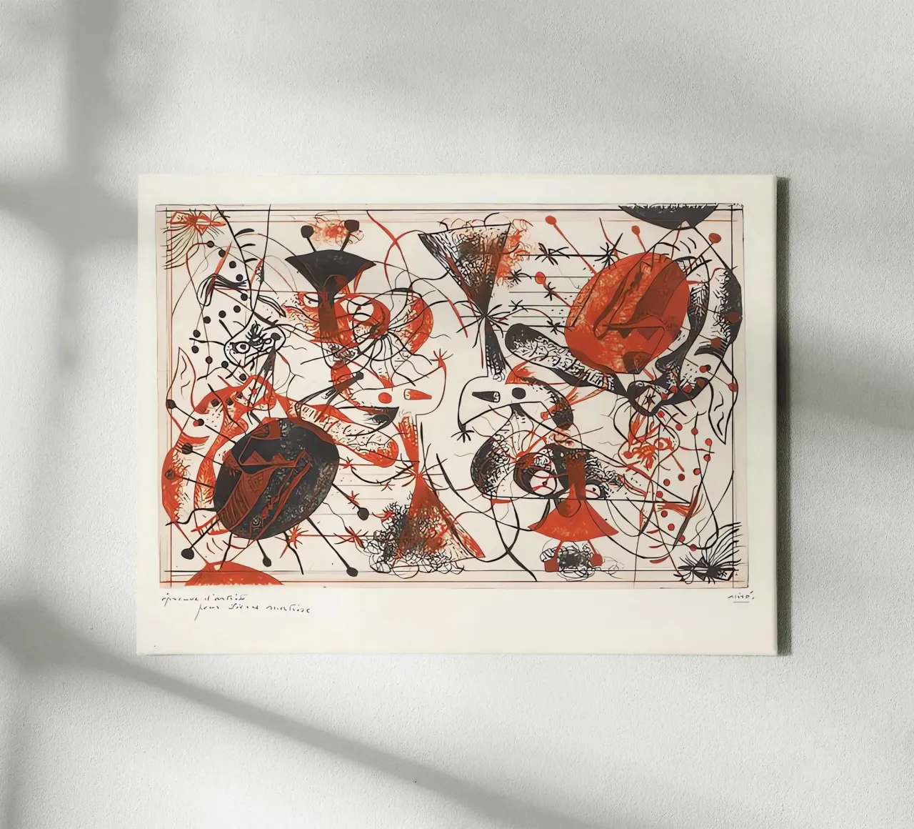 Black and Red canvas with Floater frame by Narciso