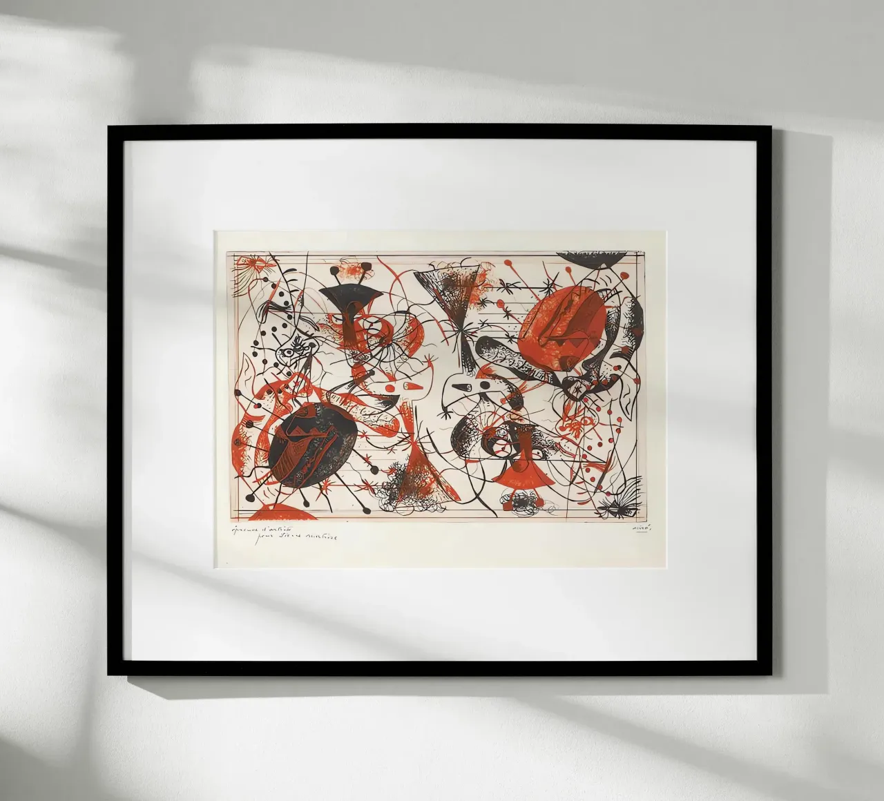 Nero e rosso poster con telaio in alluminio da Narciso