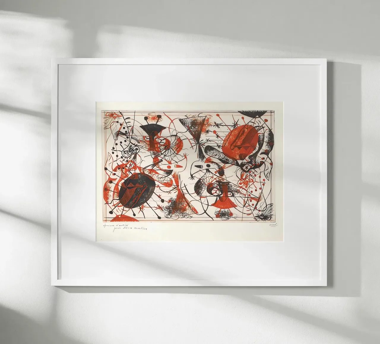 Nero e rosso poster con telaio in alluminio da Narciso
