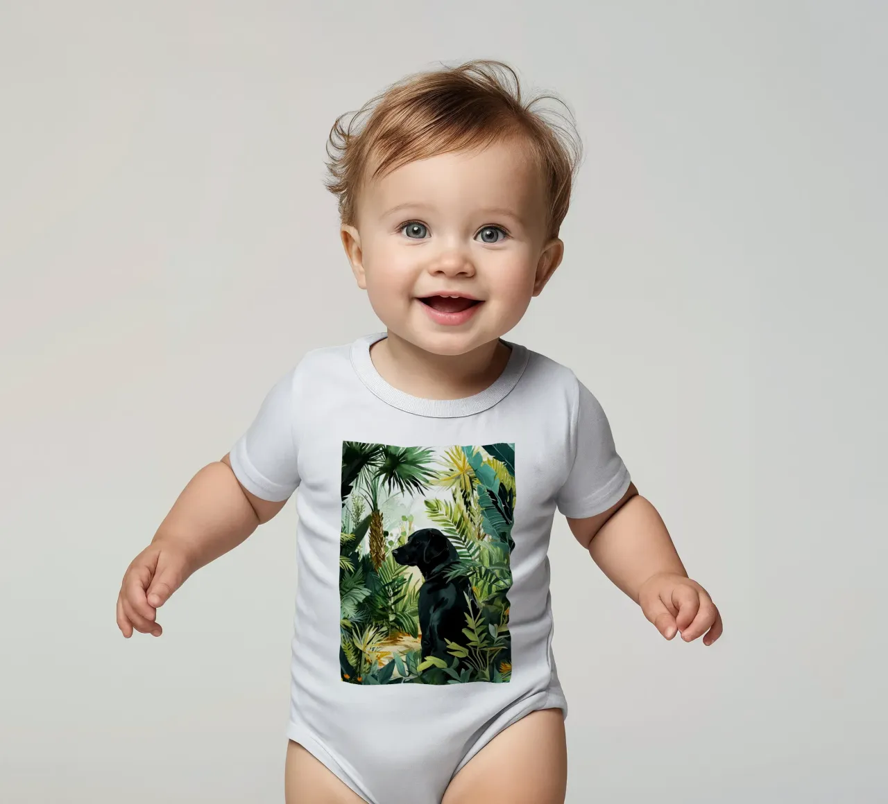 Cane tropicale body neonato maniche corte da Justyna Jaszke JBJart