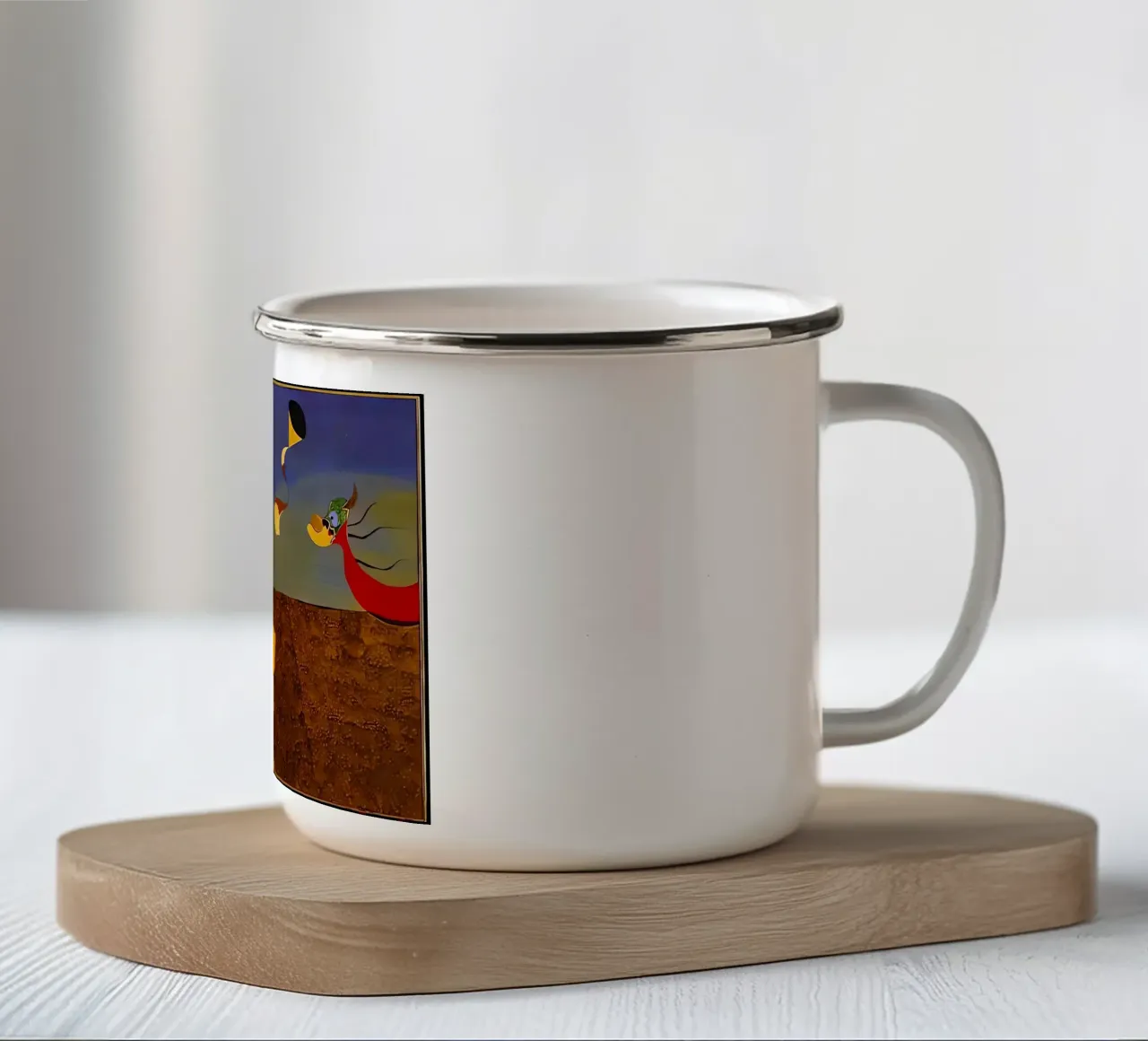 Paesaggio animato tazza in smalto da Narciso