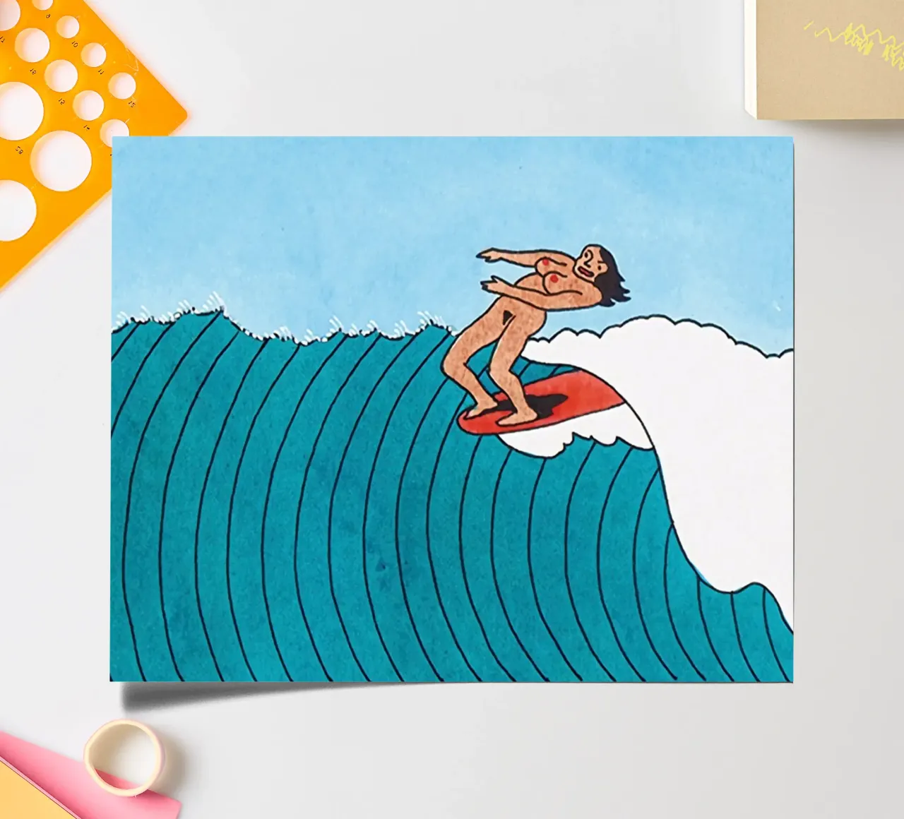 Ken Price Surfing in the State of Nature planche autocollant de Marcobarshop
