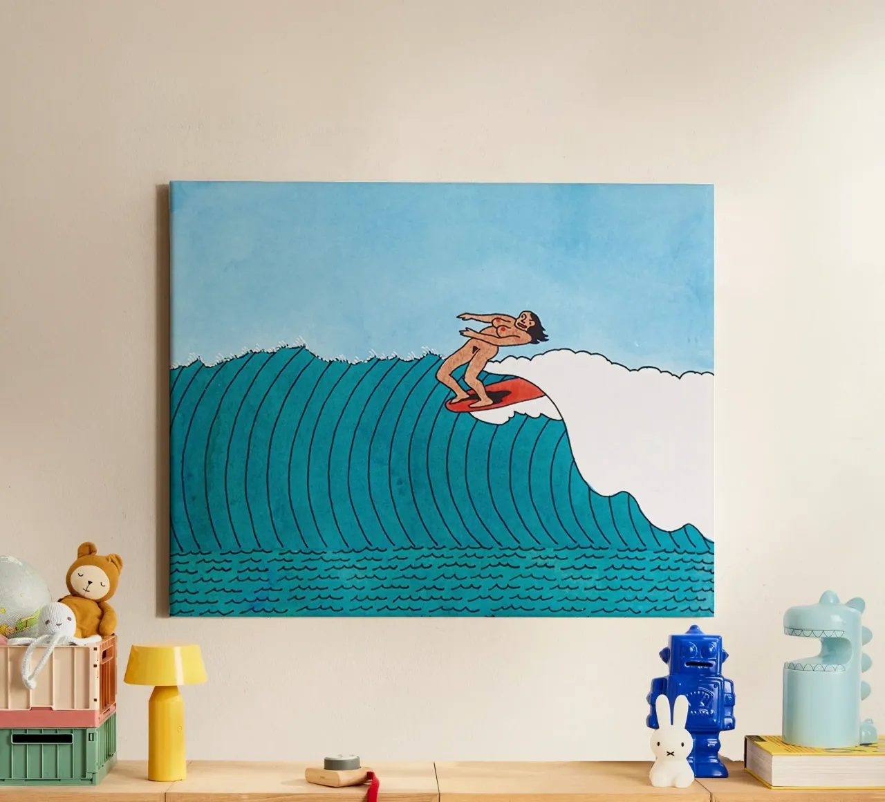 Ken Price Surfen in de Staat der Natuur canvas met Baklijst van Marcobarshop