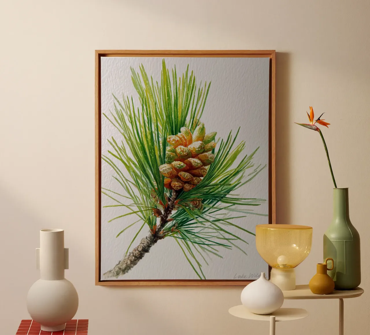 Lodgepole Kiefer Leinwand mit Schattenfugenrahmen von Luke Wilder Studio