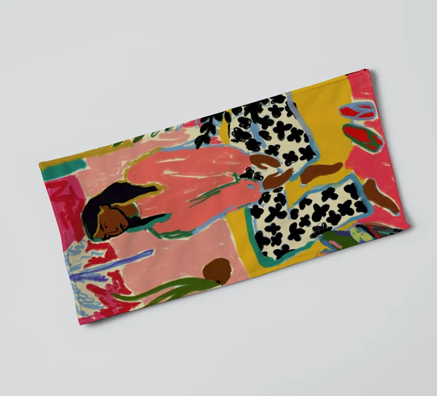 Woman With Fruit towel by Sandra Poliakov