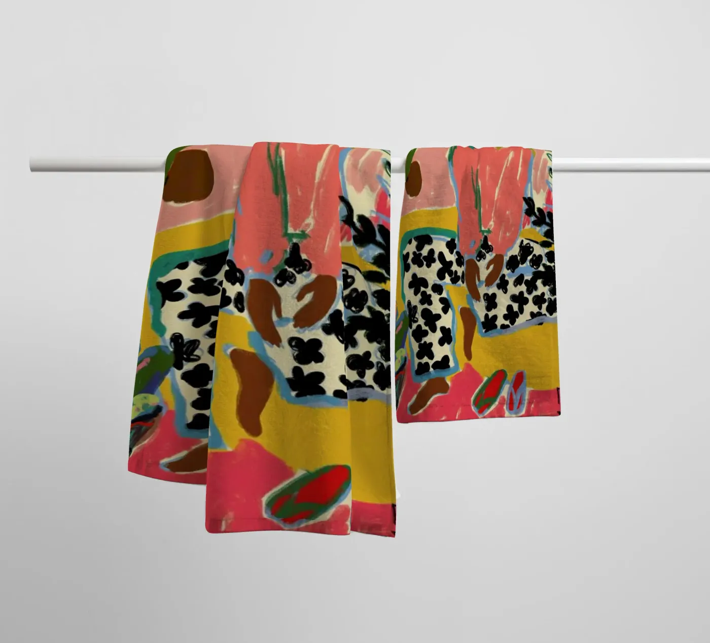 Woman With Fruit towel by Sandra Poliakov