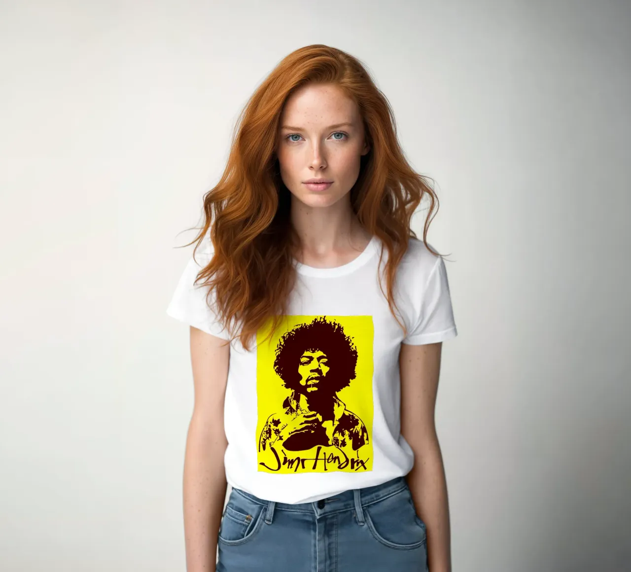 jimi hendrix women's fitted t-shirt by vanhesling