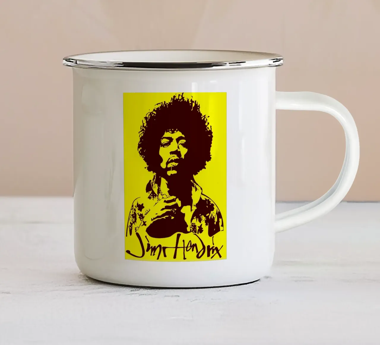 jimi hendrix tazza in smalto da vanhesling