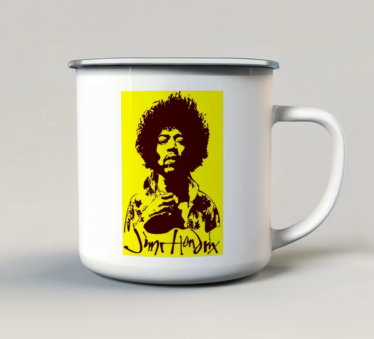 jimi hendrix tazza in smalto da vanhesling