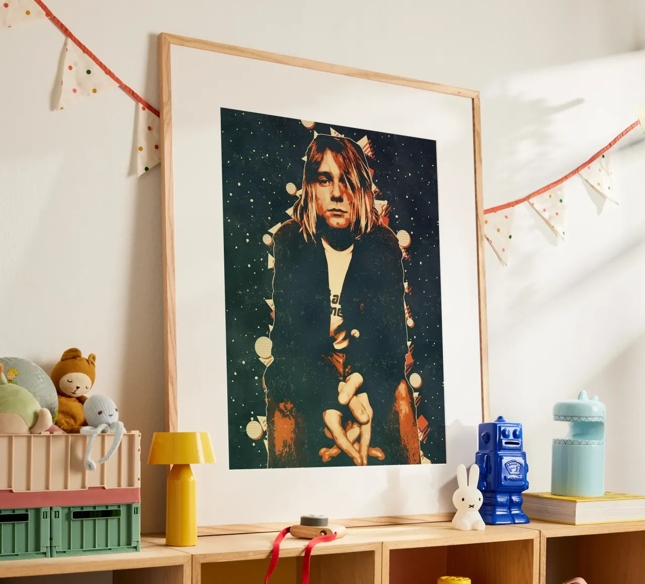 Kurt Cobain poster con telaio in plastica da nicol shop