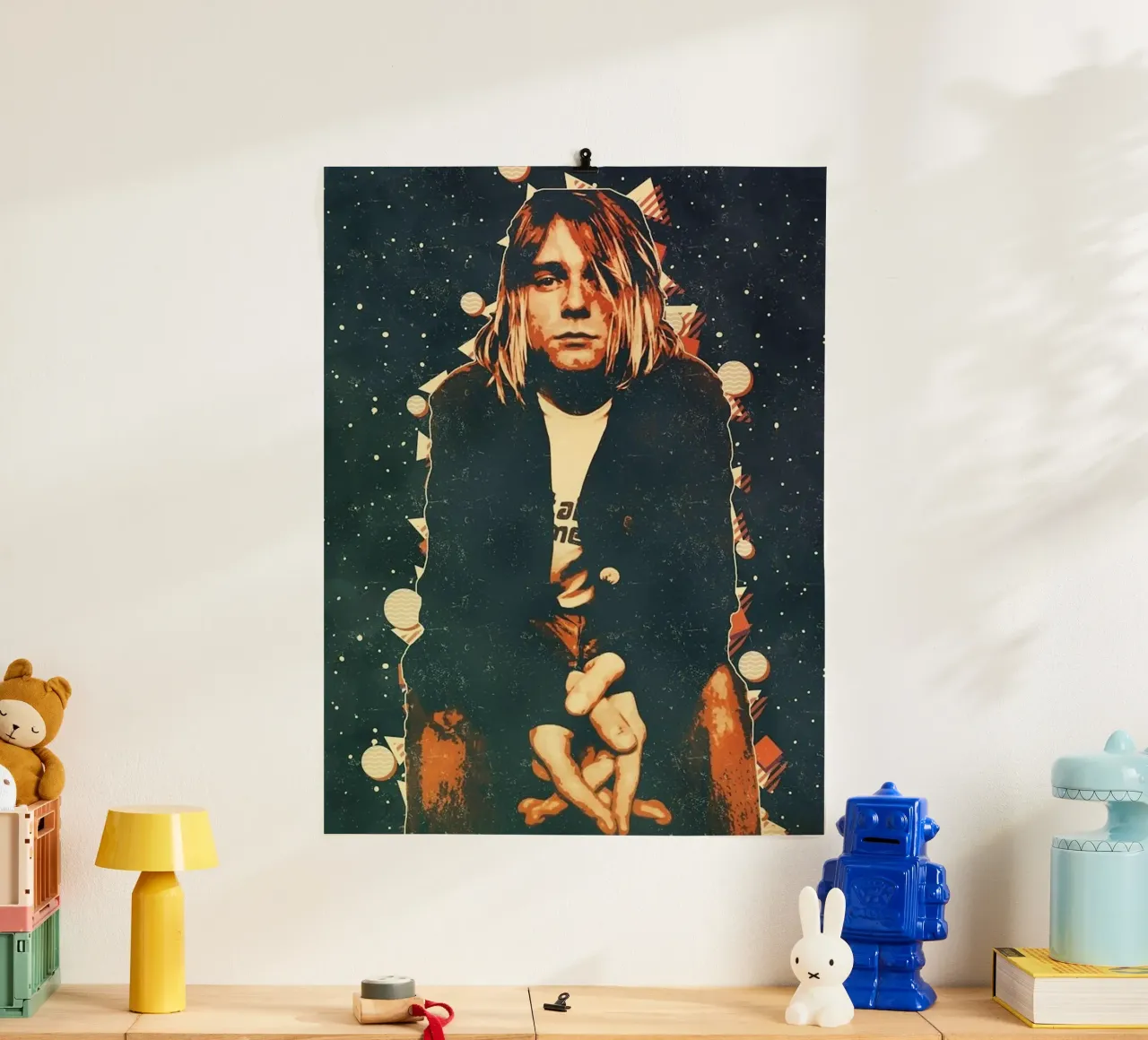 Kurt Cobain poster con telaio in plastica da nicol shop