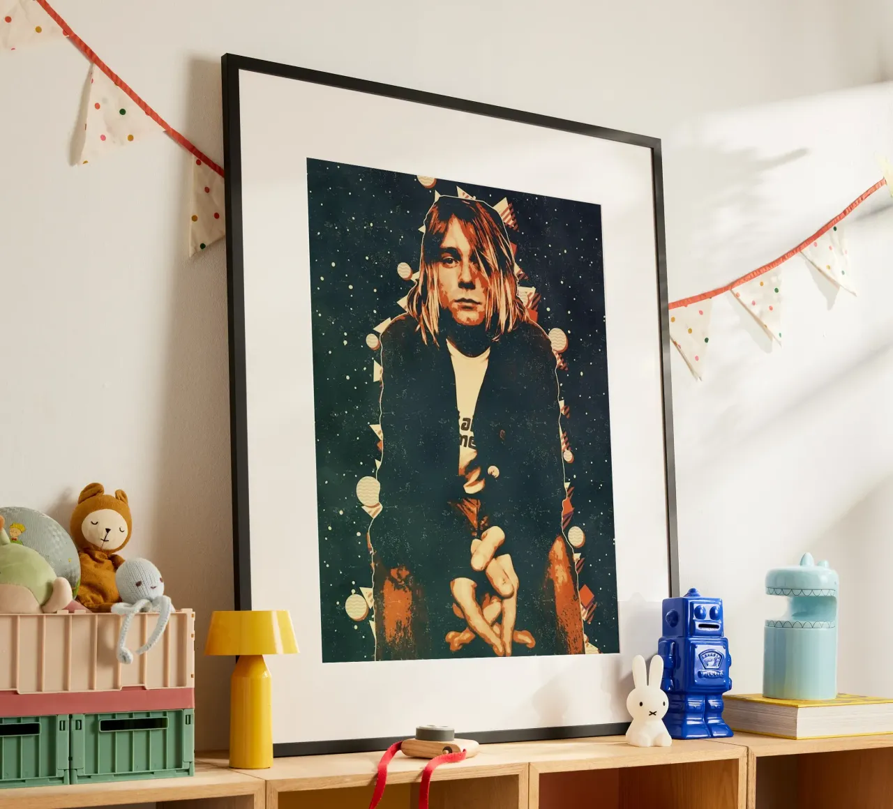 Kurt Cobain poster con telaio in plastica da nicol shop