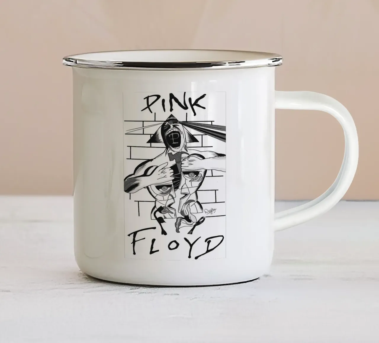 arte della band dei pink floyd tazza in smalto da vanhesling