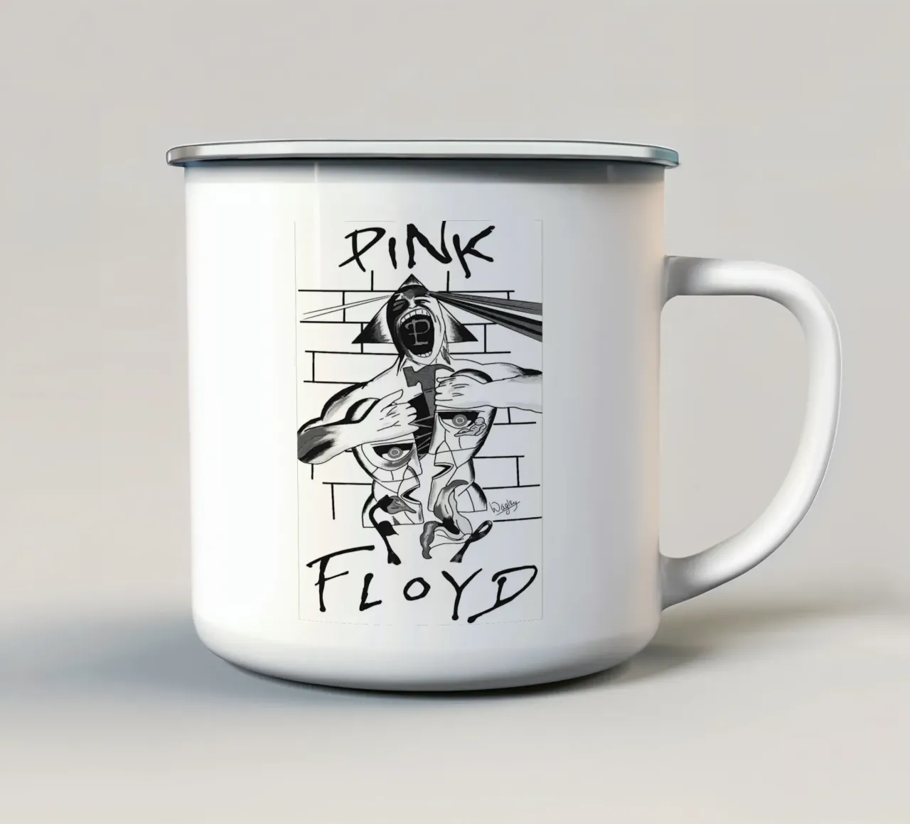 arte della band dei pink floyd tazza in smalto da vanhesling