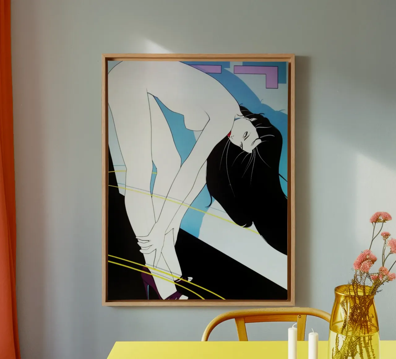 Patrick Nagel art tela con Cornice a cassetta da Kabir