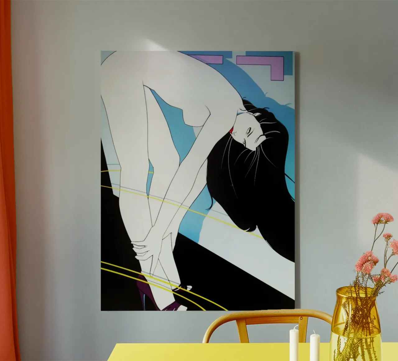 Patrick Nagel art tela con Cornice a cassetta da Kabir