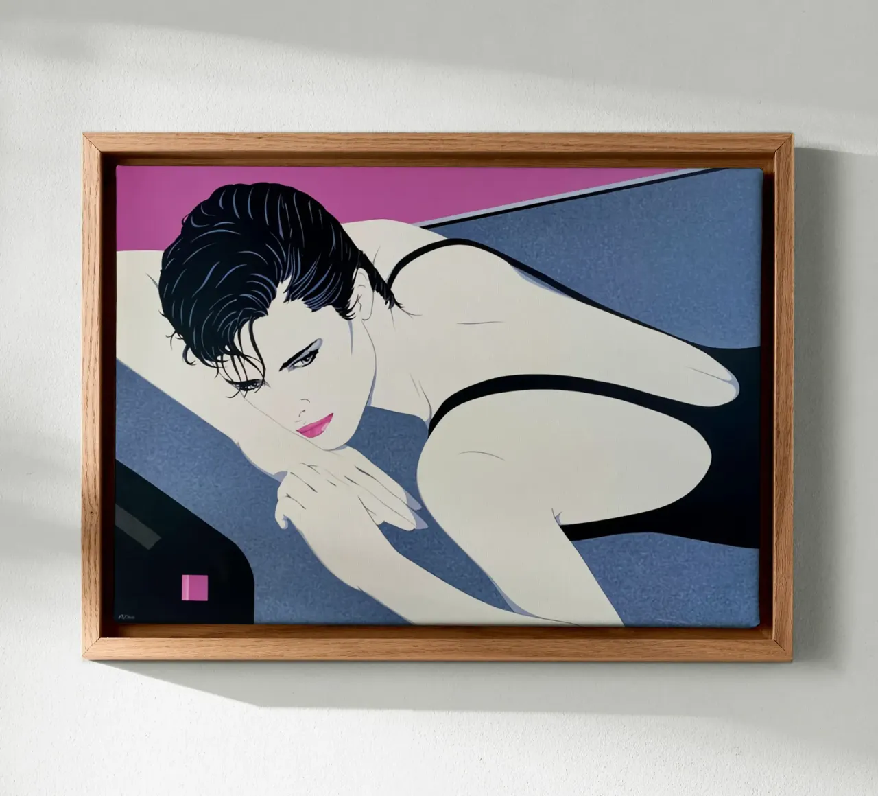 Patrick Nagel art tela con Cornice a cassetta da Kabir