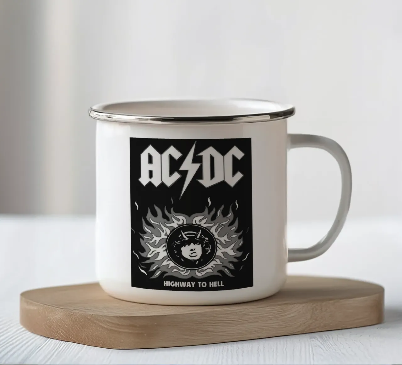 ac/dc band kunst emaille mok van vanhesling