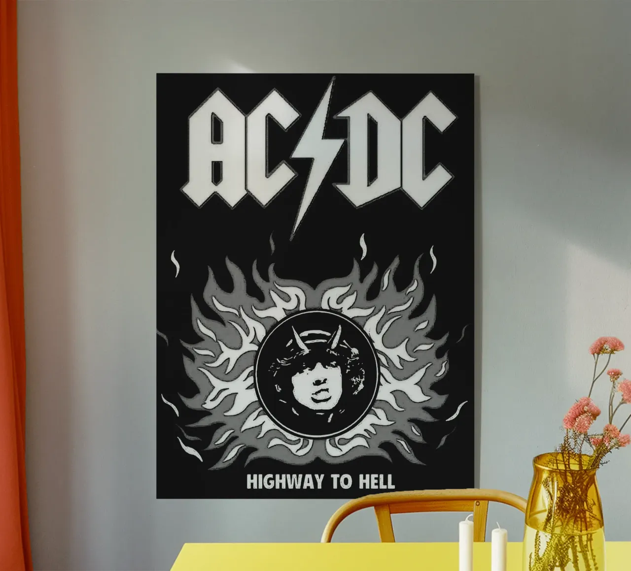ac/dc band art acrylic glass by vanhesling