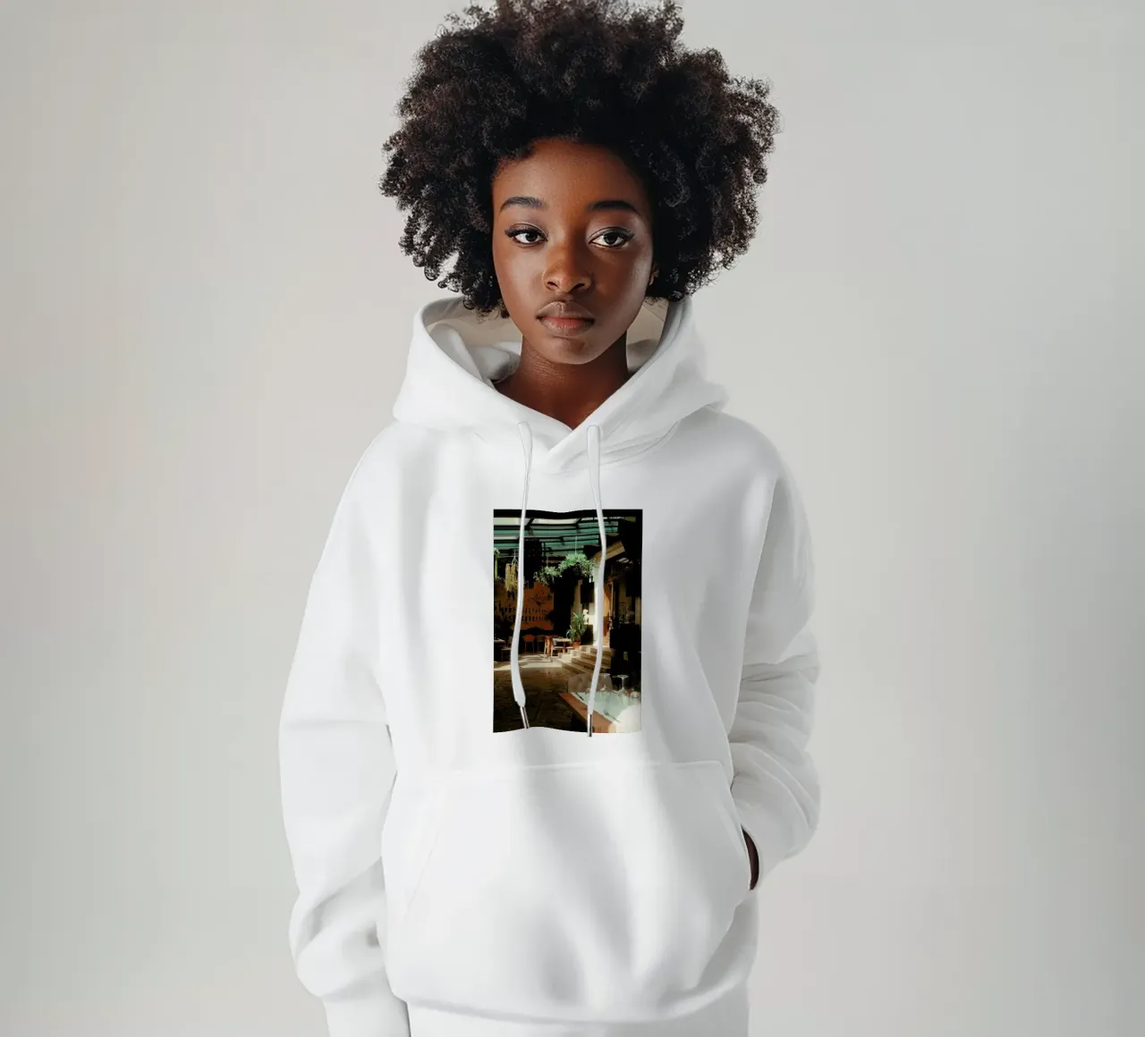 Analog Series The Small Cafe felpa con cappuccio da Sebastian Hilgetag