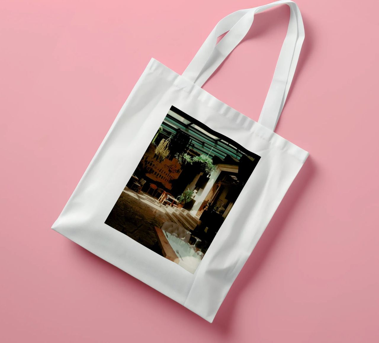Analog Series The Small Cafe borsa in juta da Sebastian Hilgetag