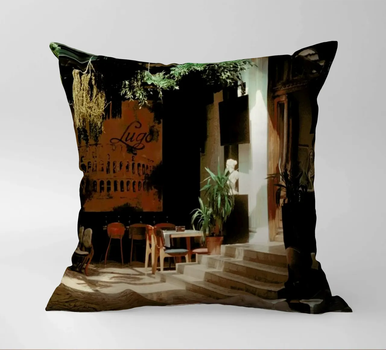 Analog Series The Small Cafe cuscino da Sebastian Hilgetag