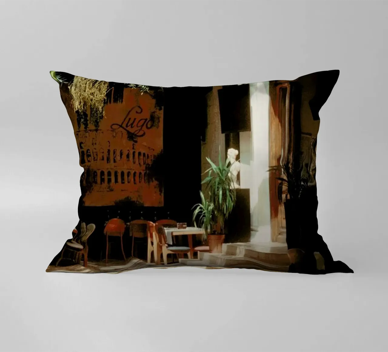 Analog Series The Small Cafe cuscino da Sebastian Hilgetag