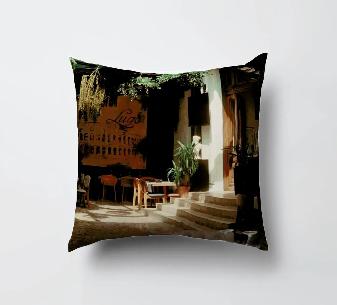 Analog Series The Small Cafe cuscino da Sebastian Hilgetag