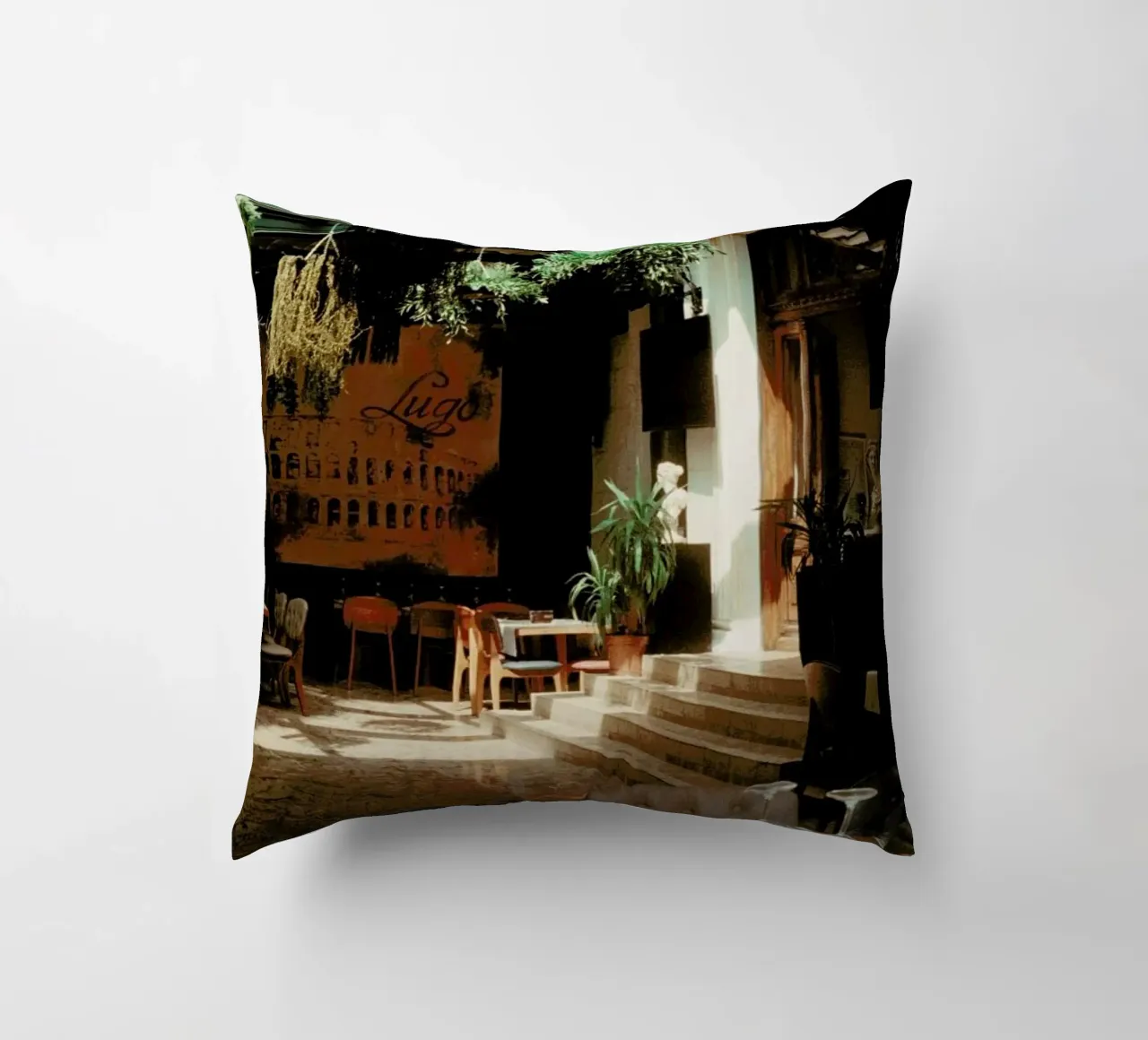 Analog Series The Small Cafe cuscino da Sebastian Hilgetag